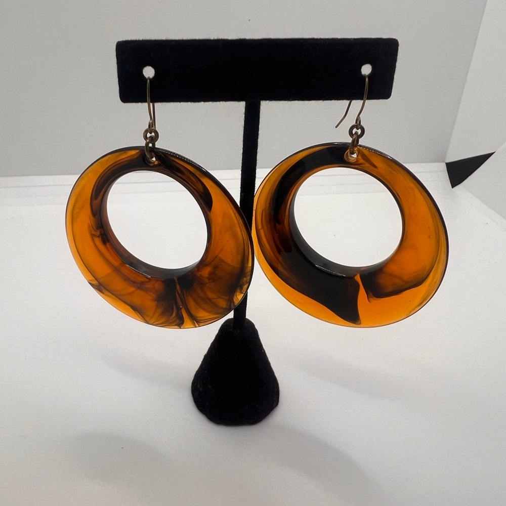 Vintage Amber Swirl Earrings